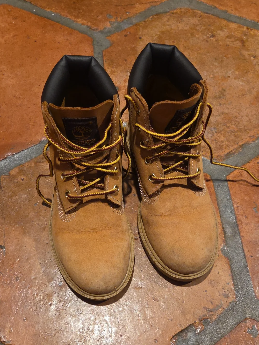 Timberland Kids Leather Tan Lace-Up Boots